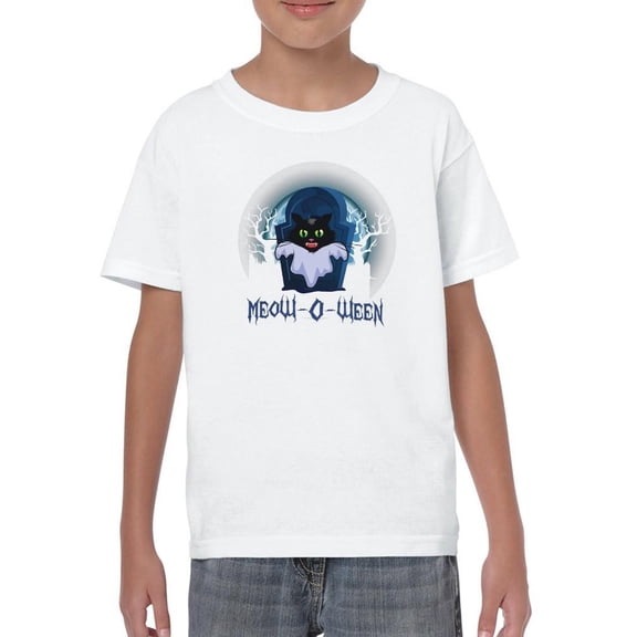 Meow-O-Ween T-Shirt Juniors -Image by Shutterstock,  Large