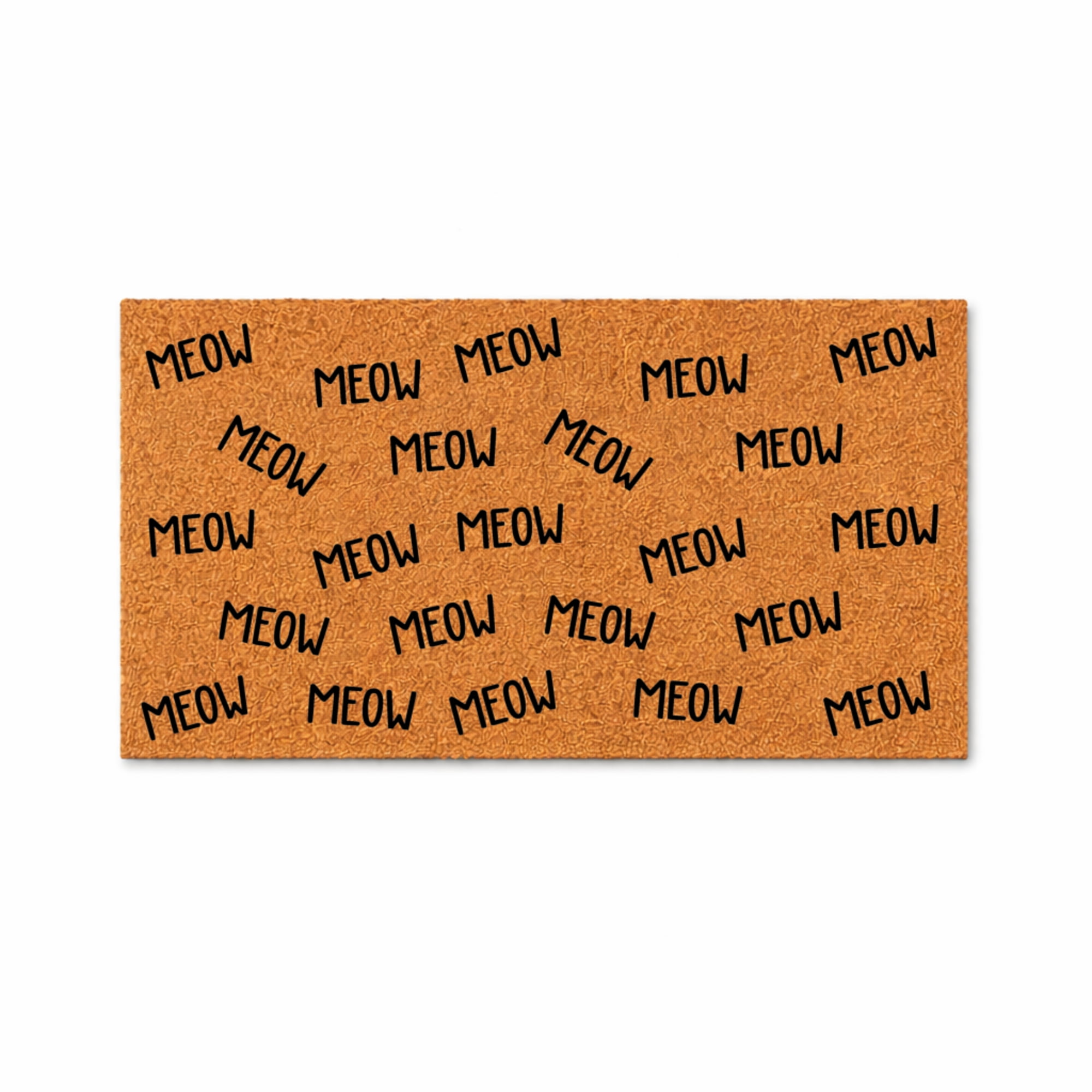 Meow Doormat, Cat Theme Entryway Welcome Mat, Indoor Outdoor Door Mat (16x24 inches) WoodByStu 1664