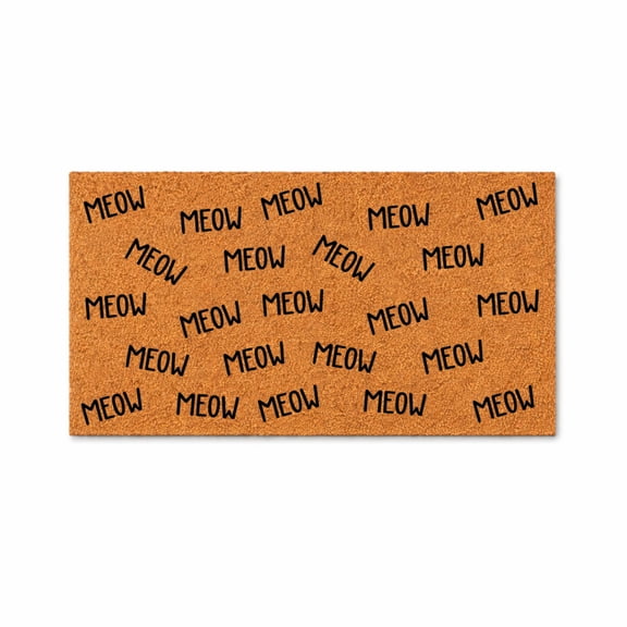 Meow Doormat, Cat Theme Entryway Welcome Mat, Indoor Outdoor Door Mat (18x30 inches) WoodByStu 1664