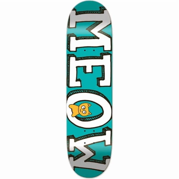 Meow Skateboards Logo Teal Skateboard Deck - 7.75" x 31.625" (Deck Only)