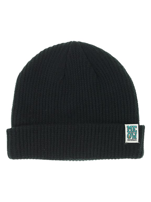 Stacked Logo Cuff Beanie Hat Black