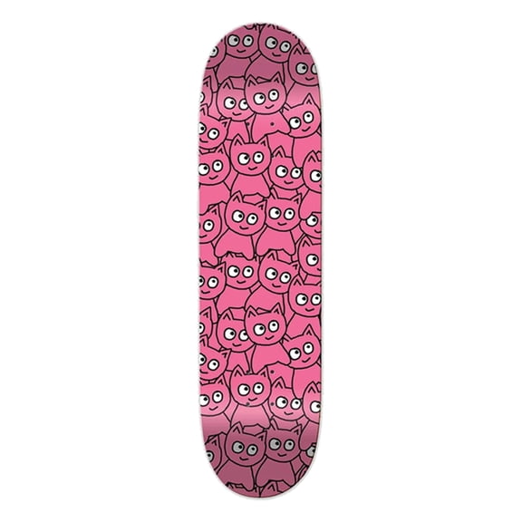 Meow Stickers Pile Skateboard Deck - 7.25" Pink (Deck Only)