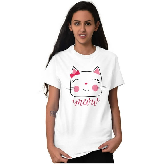 Meow Sweet Kitty Cat Lady Cute Women's Plus Size Graphic Tee Brisco Brands 5X