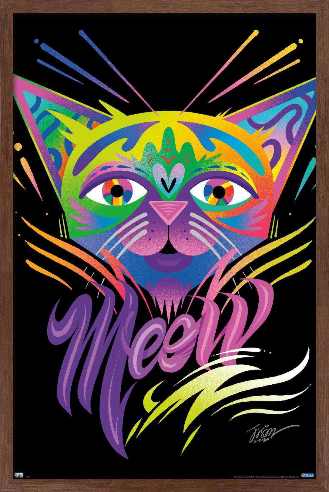 Meow Wall Poster, 22.375" x 34" Framed