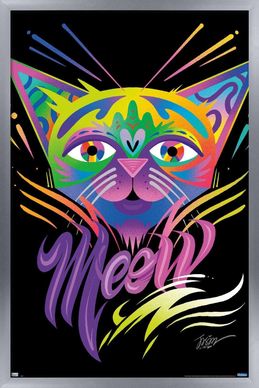 Meow Wall Poster, 22.375" x 34" Framed