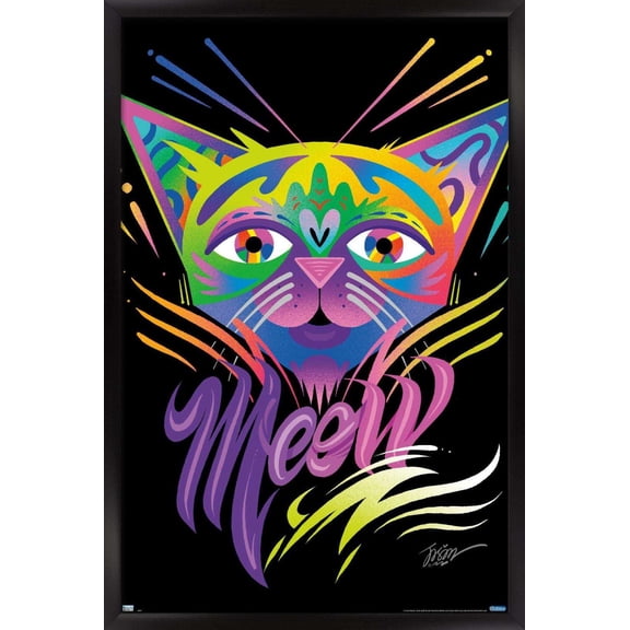 Meow Wall Poster, 22.375" x 34" Framed