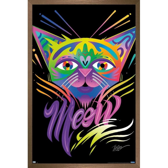 Meow Wall Poster, 22.375" x 34" Framed