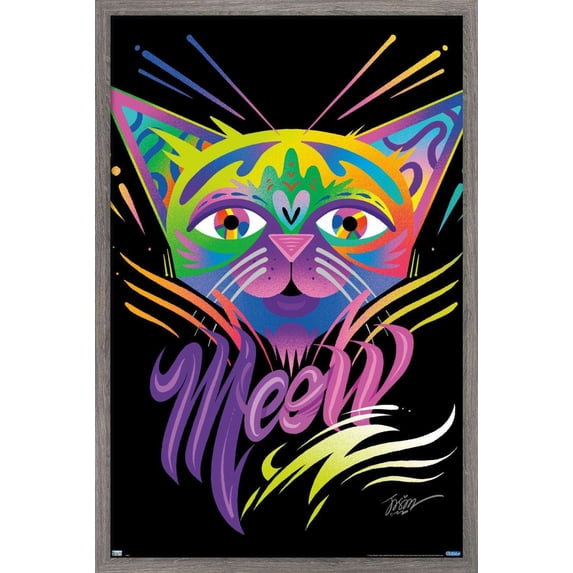 Meow Wall Poster, 22.375" x 34" Framed