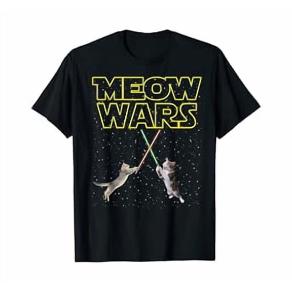 Meow Wars Cat Shirt Funny Gifts For Cats Lovers T-Shirts T-Shirt