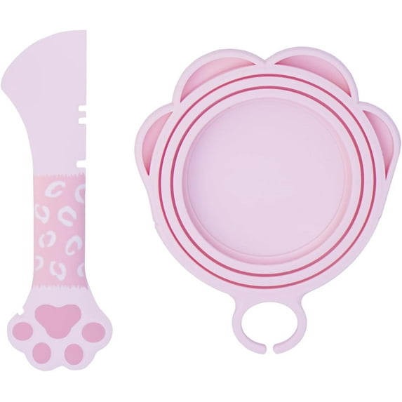 Meow&Woof Cat Wet Food Spoon, Mini Spatula for Pet Canned Food, BPA Free Can Spoons for Animal Feeding, Small Jars Spatulas, Easy Clean Scraper for Dog Food Cans(Pink Cat Pattern)