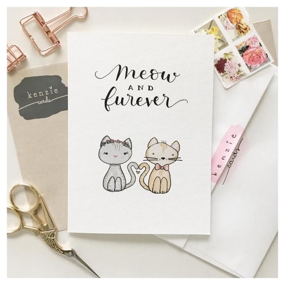 Meow and Furever Cat Lovers Greeting Card