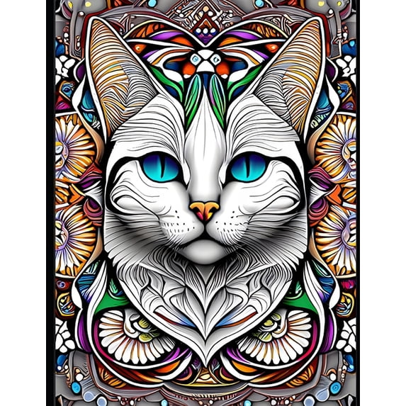Meow-dalas : A Fun and Unique Coloring Book of Cats and Mandalas (Paperback)