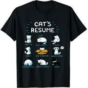 Meow-tastic Cat Resume Tee: Purr-fectly Hilarious Feline Fashion Statement in Black!