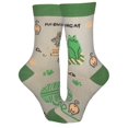 thumbnail image 1 of "Meowabunga!" Anydaze Womens Crew Socks, with Soft Combed Cotton and Smooth Seamless Toe, 1 of 6