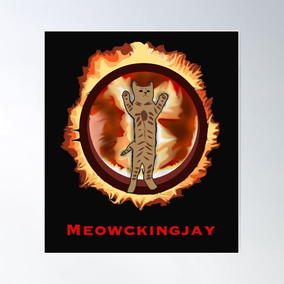 Meowckingjay Poster Wall Art, Modern Wall Decor For Living Room Bedroom, 24x36 UNFRAMED