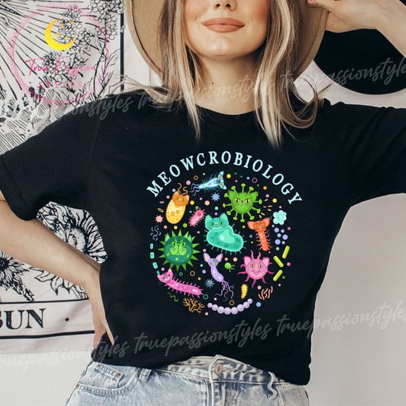 Meowcrobiology T-Shirt, Cat Lover, Biology Teacher Student, Microbiologist Tee, Biologist Scientist Tee, Biology Cat Shirt, F2895 Tshirt All Size S-5XL