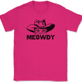 thumbnail image 1 of Meowdy Cat T-Shirt Funny Humor Cowboy Cowgirl Howdy Kitten Feline Tee - Pink, XL, 1 of 1