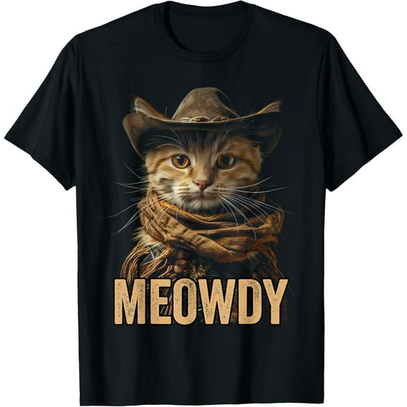 Meowdy Cowboy Vintage Funny Cat Country Western Retro Cat T-shirt