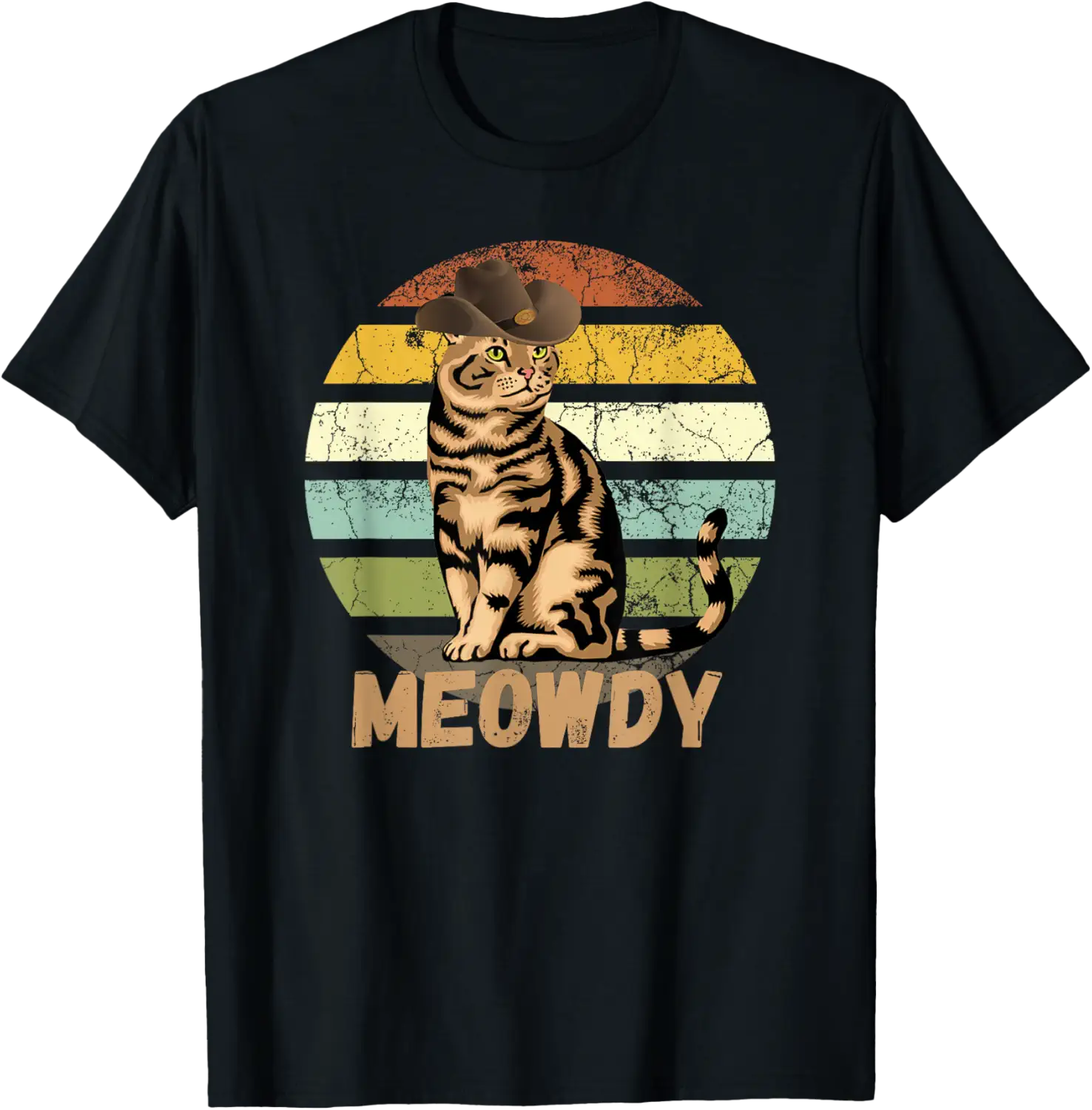 Meowdy - Funny Mashup Between Meow and Howdy - Cat Meme T-Shirt ...
