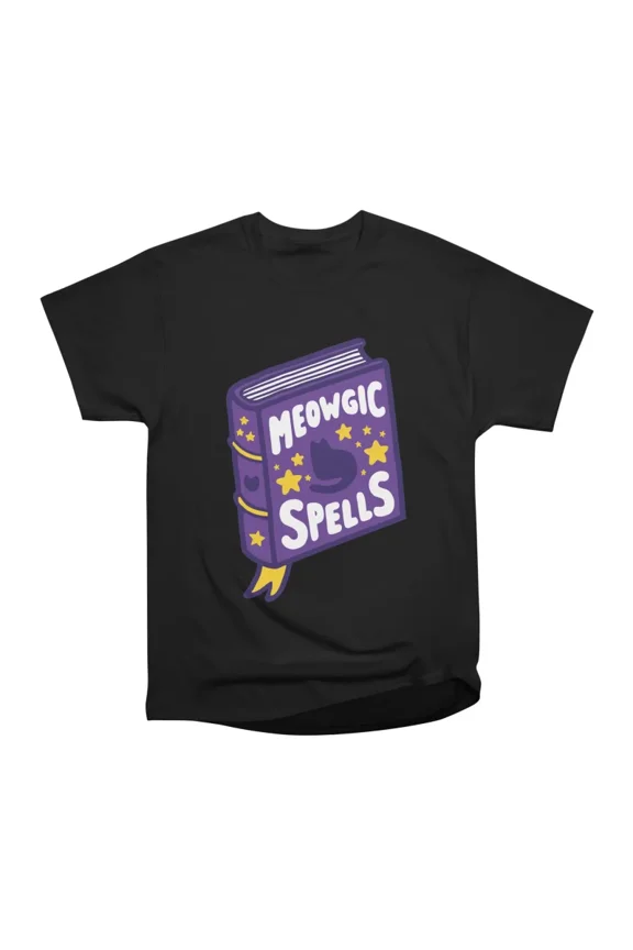 Meowgic Spells Book T-Shirt Tee Gift For Him Merch For Her Apparel For Friend