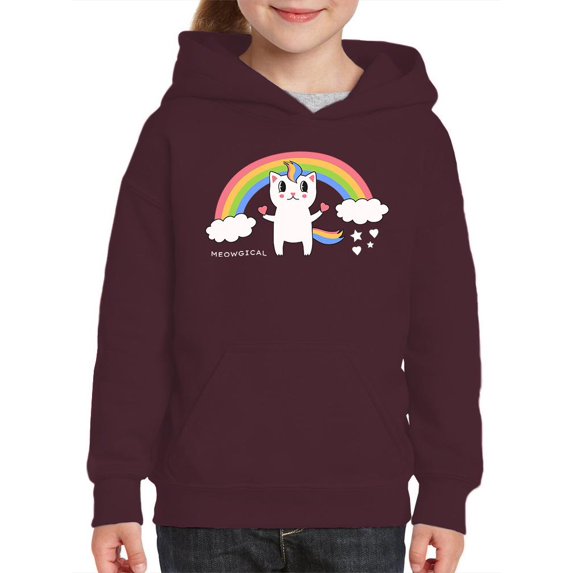 Meowgical Unicorn Cat Hoodie Juniors -Image by Shutterstock, Medium