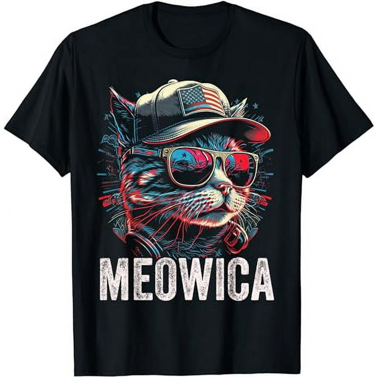 Funny Meowica 4th Of July Cat Usa American Flag T-Shirt Funny Meowica 4th Of July Cat Usa American Flag T-Shirt