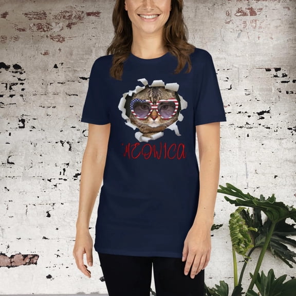 Meowica America Funny Cat T-Shirt