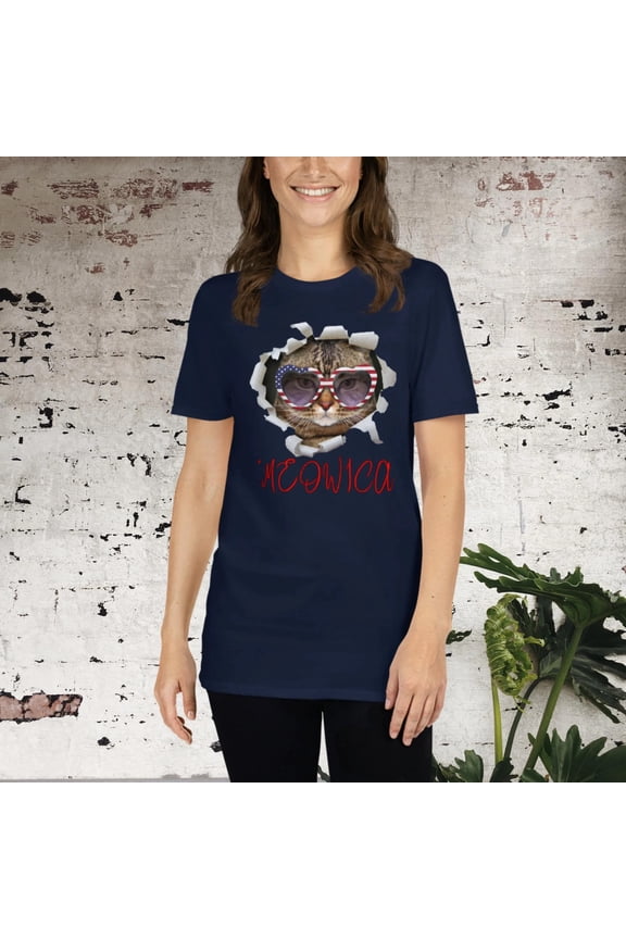 Meowica America Funny Cat T-Shirt