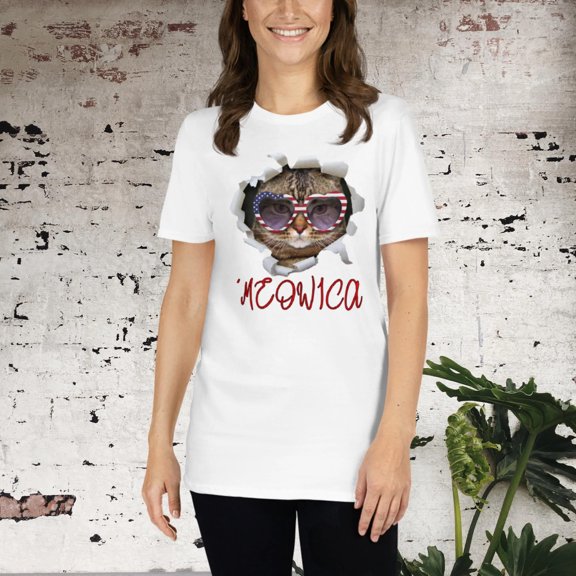 Meowica America Funny Cat T-Shirt