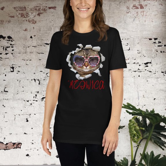 Meowica America Funny Cat T-Shirt