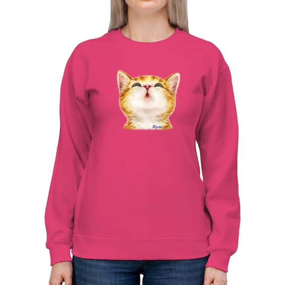 Meowing Kittens Sweatshirt Women -Kayomi Harai Designs, Female Small