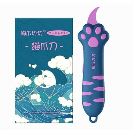 Meowkit Retractable Cat Paw Utility Knife, Cute Pocket Box Cutter, Gift for Women, Girls