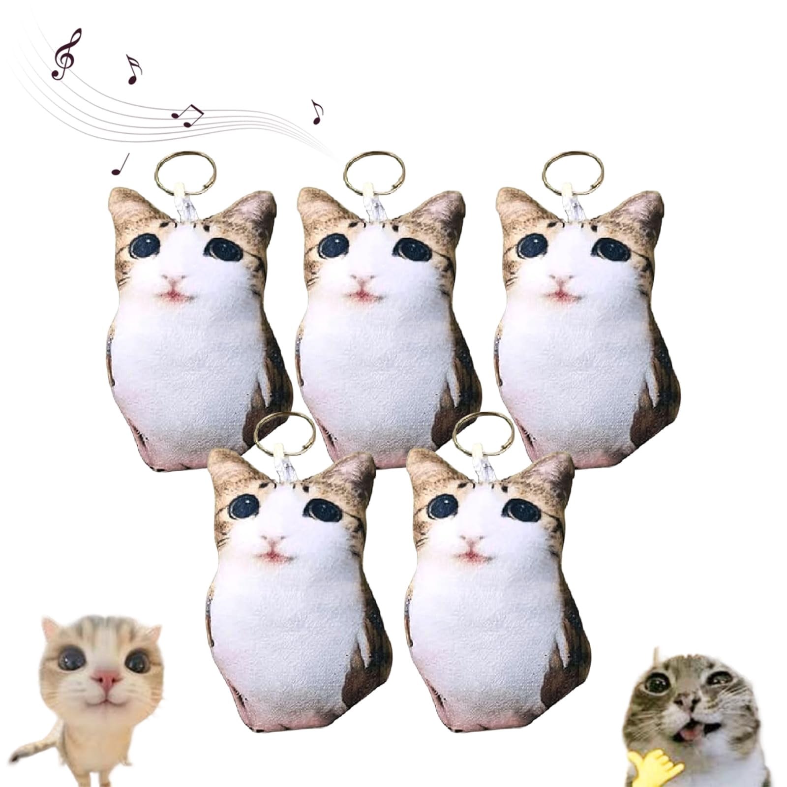 Meowl Plush Voice-Playing Charm,Meowl Keychain with Squeeze Sound