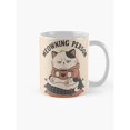 Grumpy For Tea Meowning Person Grumpy Cat Cartoon 11oz Ceramic Mug, Cream, Charcoal ...