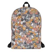 Meowntain Cat Print Backpack, Kitty Pattern School Bag