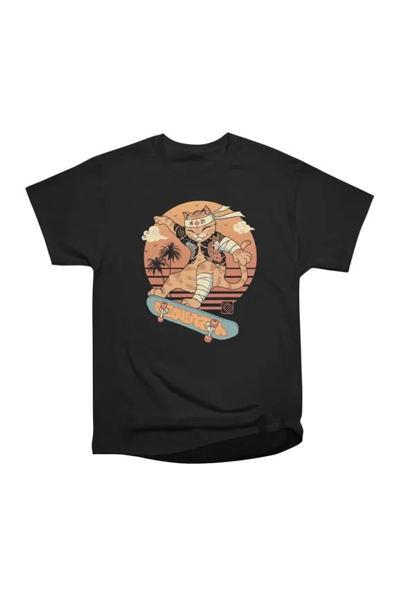 Meowster Skater Cat T-Shirt Tee Gift For Him Merch For Her Apparel For Friend