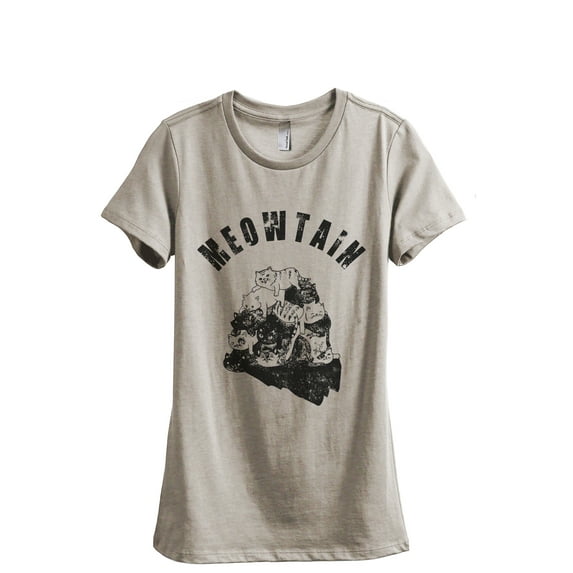 Meowtain DISC Women's Fashion Relaxed T-Shirt Tee Heather Tan Medium