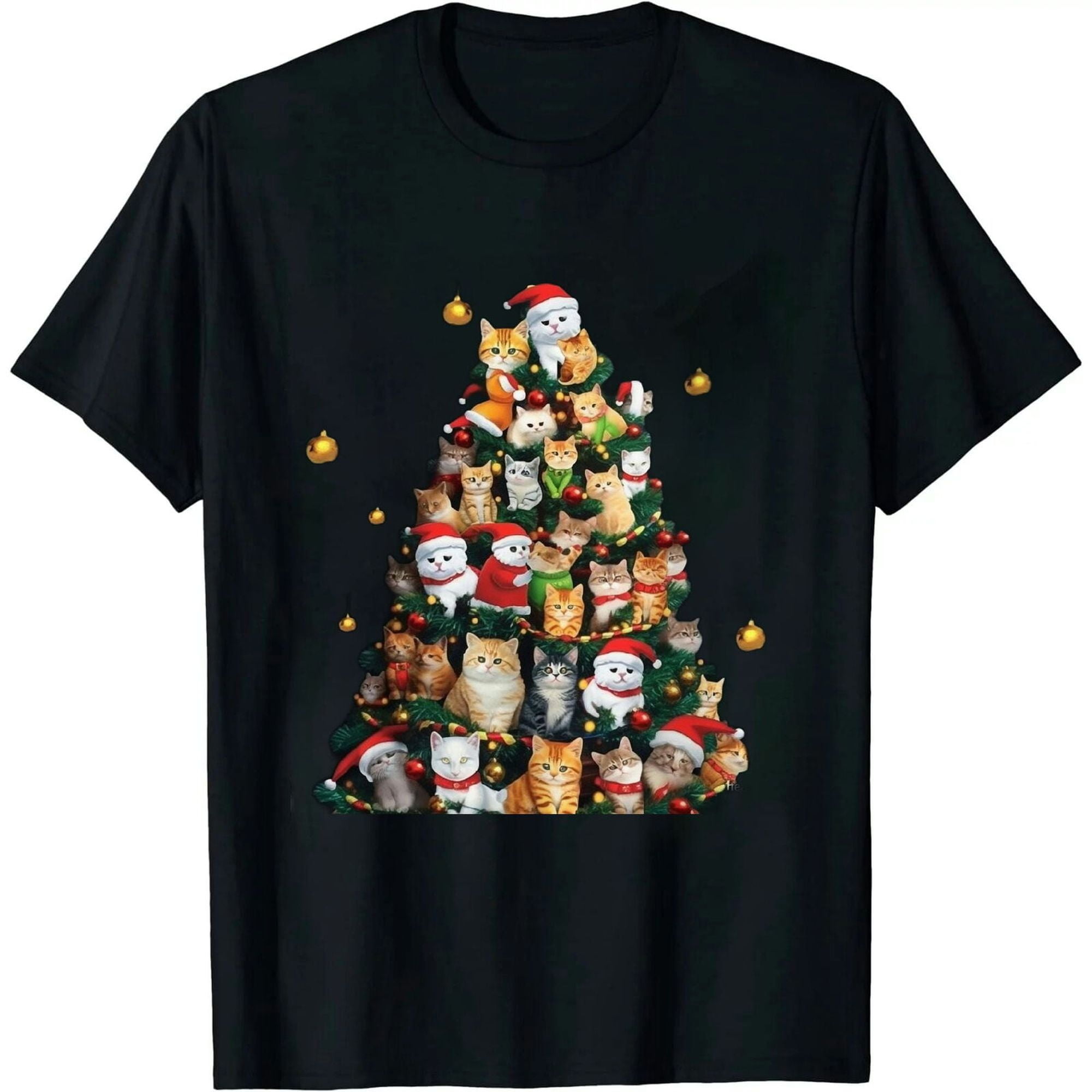 Meowy Catmas: The Purrfect Santa Tee for Feline Fanatics - Walmart.com