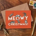 thumbnail image 1 of Meowy Christmas Card – Funny Cat Holiday Greeting – Includes Envelope, Blank Inside – Perfect for Pet Lovers and Holiday Cheer, 1 of 2