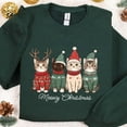 thumbnail image 1 of Meowy Christmas Cat Sweatshirt | Cute Holiday Kitty Sweater Pullover, 1 of 7
