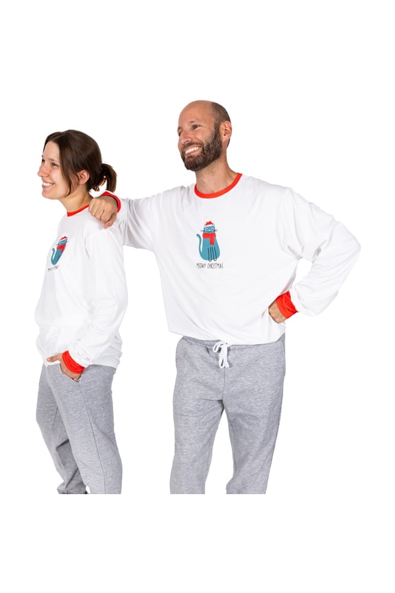 Company - Meowy Christmas - Double Extra Large Unisex White Long Sleeve T-Shirt