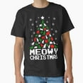 thumbnail image 1 of Meowy Christmas Funny Cat Tree For Feline Pet Lover Holiday Humor G14883 Unisex T-Shirt, Up to Size 5XL, 1 of 2