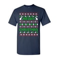 thumbnail image 1 of Meowy Christmas Ugly Xmas Cat Meow Pets Funny Humor DT Adult T-Shirt Tee, 1 of 2