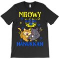 thumbnail image 1 of Meowy Hanukkah Jewish Christmas Cat Lover Chanukah Pajama Themed Holiday G33442 Unisex T-Shirt, Up to Size 5XL, 1 of 2