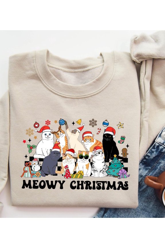 Meowy season Sweatshirt: Cat Lover Sweater All Size S-5Xl