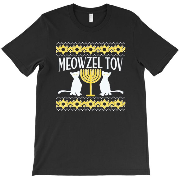 Meowzel Tov Catorah Funny Funny Hanukkah Cat Lover Jewish Holiday H35740 Unisex T-Shirt, Up to 5XL Available