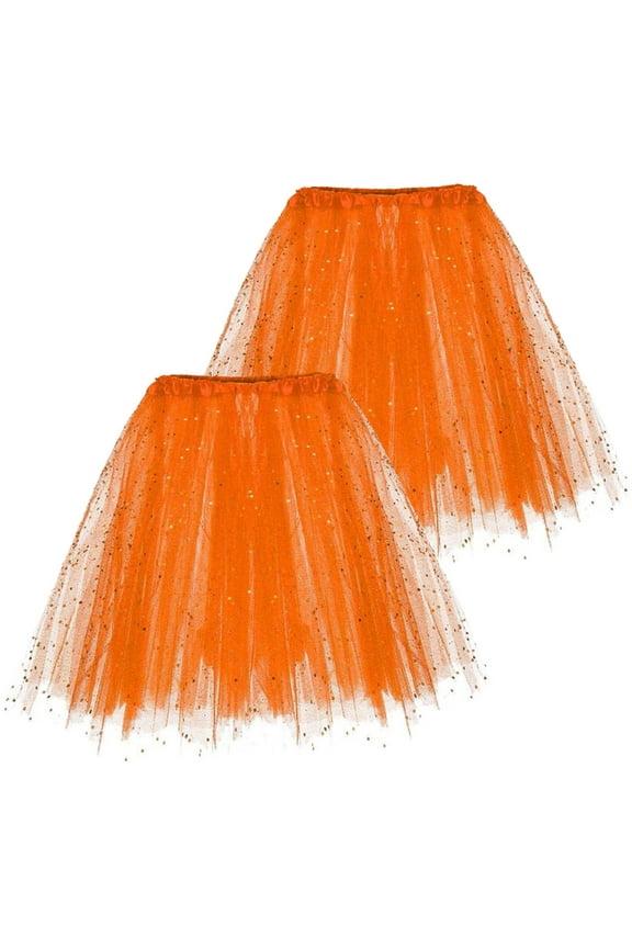 2 Pack Tutu for Women Sequins Tulle Tutus Skirts Ballet Bubble Party Clubwear Dress up
