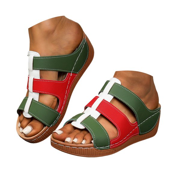 Mepaouo 2025 Platform Sandals Women Fashion Wedges Casual Espadrilles Slip on Shoes Dressy Summer Flat