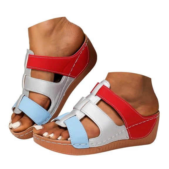 Mepaouo 2025 Platform Sandals Women Fashion Wedges Casual Espadrilles Slip on Shoes Dressy Summer Flat