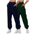 thumbnail image 1 of Mepaouo 2Pcs Womens Fleece Lined Sweatpants High Waisted Pull on Baggy Cinch Bottom Jogger Sizes S-3X, 1 of 4